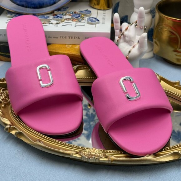 🆕 MARC JACOBS 🧿 NWOB The Snapshot Slide, Bow Pink - Sz 40 US 10 - Picture 5 of 15